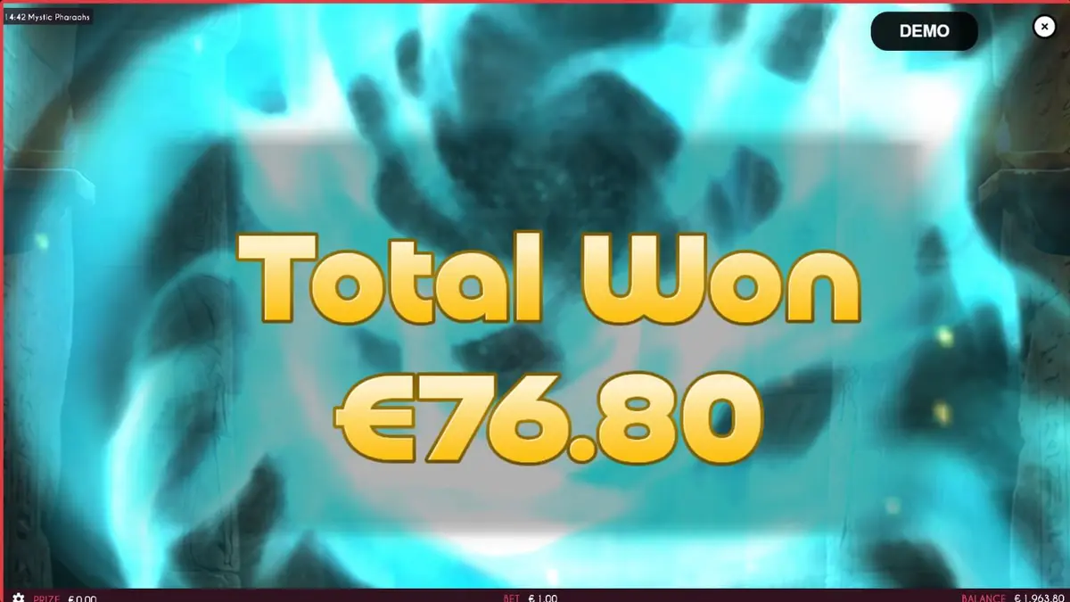 Mystic Pharaoh slot machine interface na may temang sinaunang Ehipto